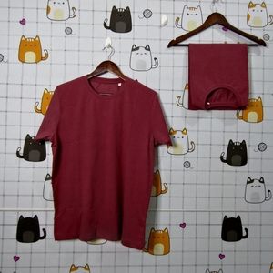 Men's Round Neck Half | Cardinal Heather